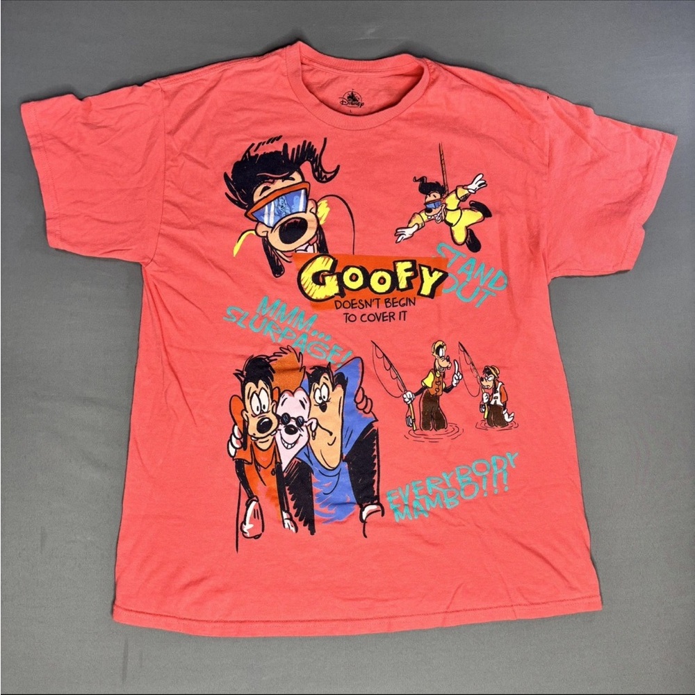 Goofy Movie Shirt Mens Large Pink Max Powerline Slurpage Stand Out 90s Disney